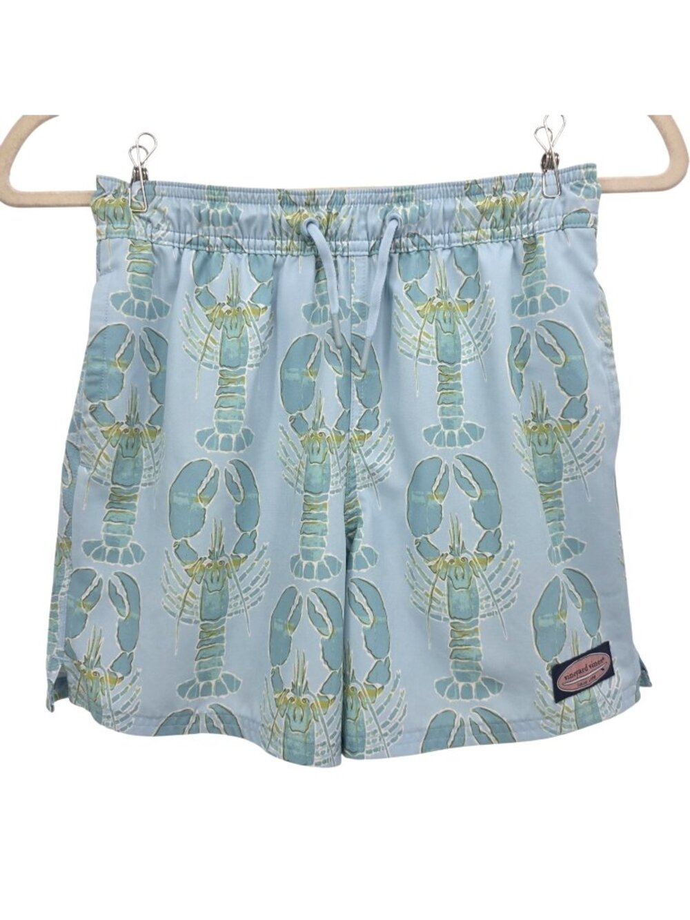 Vineyard Vines Boys Small Swim Trunks Lobster Print Blue Pockets Lined Beach